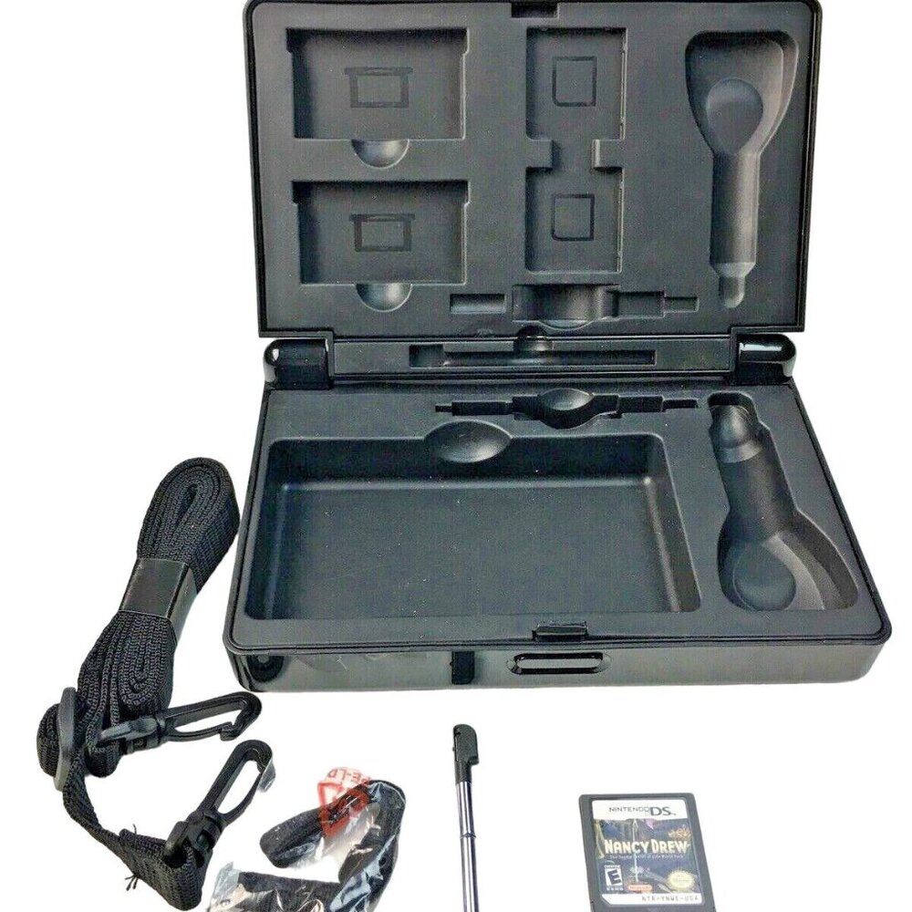 5 Pc Nintendo DS Case Clam Shell Black Plus Nancy Drew DS Game Kit u